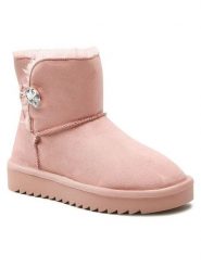 Jenny Fairy Śniegowce WS6007-01 Różowy. Czerwone botki Jenny Fairy, bez wzorów, z materiału, bez obcasa, bez zapięcia. Za 149.99 zł.