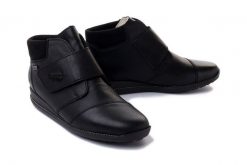 RIEKER TEX 44255-00 black, botki damskie. Czarne botki Rieker, na zimę, bez wzorów, z wełny, bez obcasa, bez zapięcia. Za 419.90 zł.