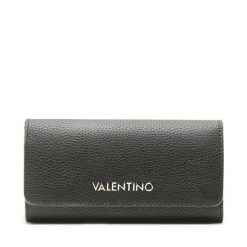 Duży Portfel Damski Valentino. Czarne portfele Valentino, bez wzorów. Za 299.99 zł.