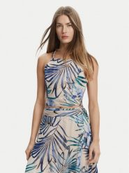 Guess Top W5GH74 WH9Z2 Niebieski Slim Fit. Niebieskie topy Guess, m, z aplikacjami, z wiskozy, bez kołnierzyka, bez ramiączek. Za 199.99 zł.