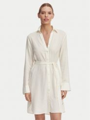 Emporio Armani Sukienka koszulowa EW000817 AF20252 U1131 Biały. Białe sukienki Emporio Armani, xl, bez wzorów, z wiskozy, bez kołnierzyka, bez ramiączek, koszulowe. Za 739.99 zł.