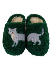 WD lifestyle Kapcie "Cat" w kolorze zielono-szarym rozmiar: S/M. Szare obuwie domowe WD lifestyle, bez wzorów, bez zapięcia. Za 89.95 zł.