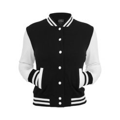 Dwukolorowa Bluza Dresowa Bejsbolówka Dla Kobiet. Białe bluzy Urban Classics, xl, bez wzorów, z dresówki, bez kaptura. Za 211.99 zł.