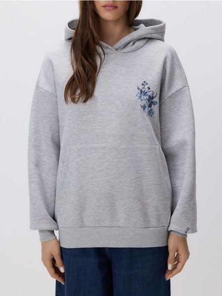Bluza z haftowanym wzorem - jasnoszary. Szare bluzy Reserved, l, bez wzorów, z bawełny, bez kaptura. Za 179.99 zł.