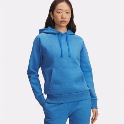 Bluza Damska Nierozpinana Z Kapturem Under Armour Rival Fleece Hoodie. Niebieskie bluzy Under Armour, bez wzorów, z kapturem. Za 239.99 zł.