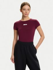 EA7 Emporio Armani T-Shirt 7W000673 AF12945 M5064 Bordowy Slim Fit. Czerwone t-shirty EA7 Emporio Armani, m, bez wzorów, z syntetyku, bez kołnierzyka, bez ramiączek. Za 309.99 zł.