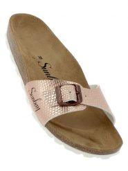 Sunbay Klapki "Jasmin" w kolorze różowozłotym rozmiar: 39. Różowe klapki Sunbay, bez wzorów, z otwartym noskiem, bez obcasa. Za 119.95 zł.