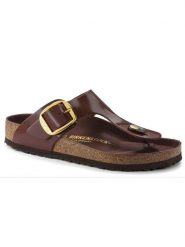 Birkenstock Skórzane japonki "Gizeh" w kolorze brązowym rozmiar: 39. Brązowe klapki Birkenstock, bez wzorów, z otwartym noskiem, bez obcasa. Za 568.34 zł.