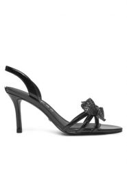Guess Sandały FLPMER PAF03 Czarny. Czarne sandały Guess, z aplikacjami, ze skóry, bez obcasa, na szpilce, bez zapięcia. Za 509.99 zł.
