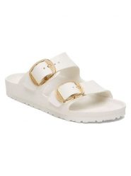 Birkenstock Klapki "Arizona Big Buckle" w kolorze białym rozmiar: 40. Białe klapki Birkenstock, bez wzorów, z otwartym noskiem, bez obcasa. Za 229.95 zł.