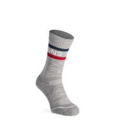 Skarpety turystyczne Mons Royale Signature Crew Sock. Szare skarpety Mons Royale, bez wzorów. Za 96.99 zł.