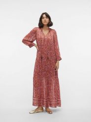 Vero Moda Sukienka w kolorze czerwono-pomarańczowym rozmiar: S. Czerwone sukienki Vero Moda, s, bez wzorów, bez kołnierzyka, bez ramiączek, maxi. Za 88.02 zł.