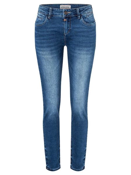 Timezone Dżinsy - Slim fit - w kolorze granatowym rozmiar: W31/L32. Niebieskie jeansy Timezone, l, z aplikacjami. Za 97.51 zł.