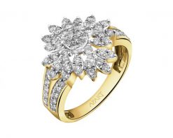 Pierścionek z żółtego złota z brylantami - 0,77 ct - próba 585. Żółte pierścionki Apart, z brylantem, złote. Za 8,790.00 zł.
