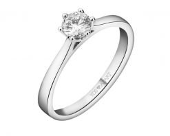 Pierścionek z białego złota z brylantem - 0,40 ct - próba 750. Białe pierścionki Apart, z brylantem, złote. Za 13,990.00 zł.
