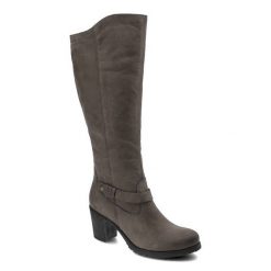 Brązowe Kozaki Pollonus Damskie Stylowe Obuwie. Brązowe kozaki Pollonus, z nubiku, przed kolano, bez obcasa, na obcasie, bez zapięcia. Za 339.00 zł.