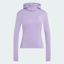 Bluza dresowa z kapturem adi365 Running Essentials Winterised Hooded Long Sleeve. Czerwone bluzy Adidas, na zimę, xs, bez wzorów, z dresówki, z kapturem. Za 259.00 zł.