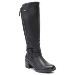 GO SOFT 9717-18808B-15R Czarny. Czarne kozaki GO SOFT, ze skóry ekologicznej, bez obcasa, bez zapięcia. Za 249.99 zł.