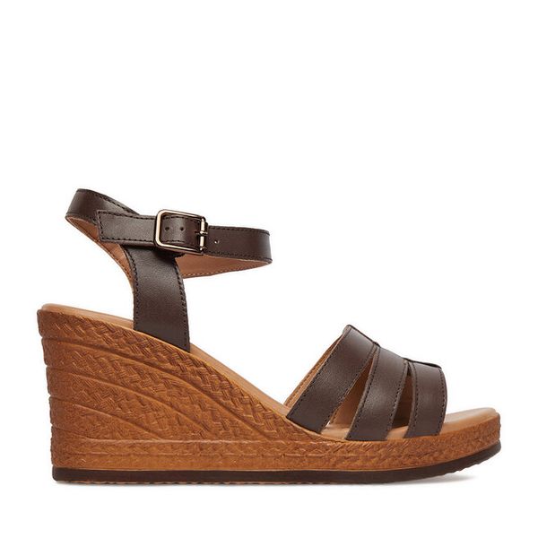 Sandały Lasocki. Brązowe sandały Lasocki, bez wzorów, bez obcasa, na koturnie, bez zapięcia. Za 199.99 zł.