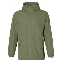 Kurtka przeciwdeszczowa na rower Hoga unisex, oliwkowa. Zielone kurtki sportowe BASIL, bez wzorów, bez kaptura, rowerowe. Za 419.90 zł.