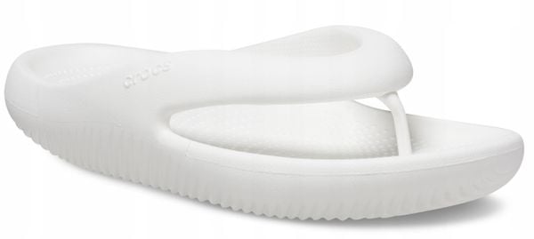Japonki Dla Dorosłych Crocs Mellow Flip. Białe klapki Crocs, bez wzorów, z materiału, bez obcasa. Za 167.99 zł.