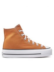 Converse Trampki Chuck Taylor All Star Lift Platform Hi A11537C Pomarańczowy. Brązowe trampki Converse, bez wzorów, z materiału, bez zapięcia. Za 249.99 zł.