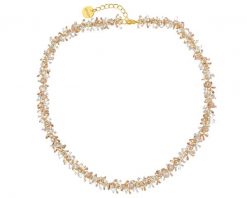 Naszyjnik z mosiądzu pozłacany ze szklanymi detalami. Naszyjniki Artelioni, pozłacane. Za 299.00 zł.