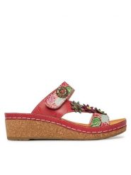 Laura Vita Klapki Facscineo 05 Czerwony. Czerwone klapki Laura Vita, bez wzorów, ze skóry, bez obcasa. Za 429.99 zł.