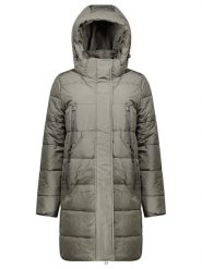 Geographical Norway Płaszcz zimowy "Claudine" w kolorze khaki rozmiar: L. Brązowe płaszcze Geographical Norway, na zimę, l, bez wzorów, z puchu, bez kaptura. Za 266.66 zł.