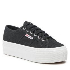 Tenisówki Superga. Czarne trampki Superga, bez wzorów, bez zapięcia. Za 179.99 zł.
