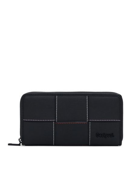 Desigual Portfel 25SAYP47 Czarny. Czarne portfele Desigual, bez wzorów, ze skóry. Za 149.99 zł.