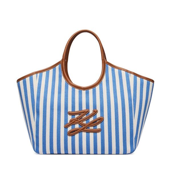 Torebka KARL LAGERFELD. Niebieskie shopper KARL LAGERFELD, bez wzorów, bez dodatków. Za 649.99 zł.