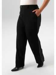 Aniston Spodnie w kolorze czarnym rozmiar: 50. Czarne spodnie materiałowe Aniston, bez wzorów, z materiału, z podwyższonym stanem. Za 69.91 zł.