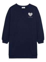 Danamade Sukienka "Delena" w kolorze granatowym rozmiar: L. Niebieskie sukienki Danamade, na co dzień, l, bez wzorów, z bawełny, bez kołnierzyka, bez ramiączek, mini, proste. Za 106.38 zł.