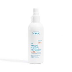Mleczko w sprayu nawilżające SPF 50+ UVA + UVB ochrona bardzo wysoka Ziaja. Kremy do opalania Ziaja. Za 45.98 zł.