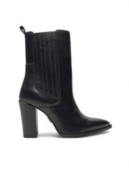 Bronx Botki New-Americana 34322-A Czarny. Czarne botki Bronx, bez wzorów, ze skóry, bez obcasa, na słupku, bez zapięcia. Za 769.99 zł.