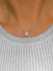 DI GIORGIO Srebrny naszyjnik z elementem ozdobnym - dł. 40 cm rozmiar: onesize. Szare naszyjniki DI GIORGIO, z cyrkonią, srebrne. Za 130.50 zł.