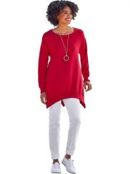 Heine Sweter w kolorze czerwonym rozmiar: 40. Czerwone swetry Heine, bez wzorów, z bawełny, bez ramiączek. Za 104.64 zł.