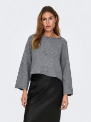 JDY Sweter "Rue" w kolorze szarym rozmiar: L. Szare swetry JDY, l, bez wzorów, bez ramiączek. Za 74.95 zł.