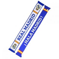 Real Madryt szalik kibica dwustronny Double Knitted 1ST wielokolorowy. Białe szaliki REAL MADRID, bez wzorów, z materiału. Za 119.00 zł.