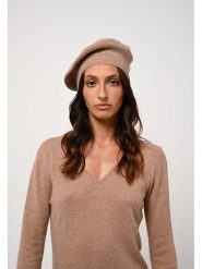 AUTHENTIC CASHMERE Kaszmirowa czapka "Liwi" w kolorze beżowym rozmiar: onesize. Brązowe czapki AUTHENTIC CASHMERE, bez wzorów, z kaszmiru. Za 143.99 zł.