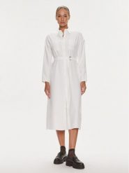 Silvian Heach Sukienka koszulowa GPP23325VE Biały Regular Fit. Białe sukienki Silvian Heach, bez wzorów, z wiskozy, bez kołnierzyka, bez ramiączek, koszulowe. Za 319.99 zł.