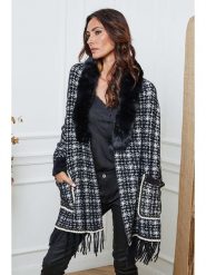 So Cachemire Kardigan "Escape" w kolorze czarno-białym rozmiar: XL. Czarne kardigany So Cachemire, xl, bez wzorów, ze splotem. Za 192.33 zł.