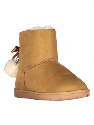 Geographical Norway Botki zimowe "Oponpon" w kolorze jasnobrązowym rozmiar: 39. Brązowe botki Geographical Norway, na zimę, bez wzorów, z futra, bez obcasa, bez zapięcia. Za 121.99 zł.