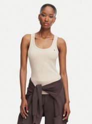 Guess Top V4YP06 K8RT2 Beżowy Slim Fit. Brązowe topy Guess, xs, z aplikacjami, z wiskozy, bez kołnierzyka, bez ramiączek. Za 154.99 zł.