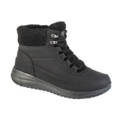 Buty zimowe damskie, On-The-Go Stellar - Alpine Adventure. Czarne obuwie sportowe Skechers, na zimę, z materiału, za kostkę, bez zapięcia, trekkingowe. Za 478.00 zł.