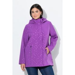 Damskie Kurtka softshell HYPRAR wodoodporna kaptur rozcięcie u dołu. Fioletowe kurtki sportowe Ulla Popken, plus size, bez wzorów, z elastanu, bez kaptura, trekkingowe. Za 599.99 zł.