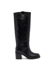 TWINSET Kozaki ko252TCP080 Czarny. Czarne kozaki Twinset, ze skóry, bez obcasa, na słupku, bez zapięcia. Za 1,909.00 zł.