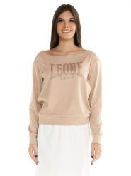 Bluza z kaptur na co dzień na siłownię. Niebieskie bluzy LEONE 1947 APPAREL, bez wzorów, z dresówki, bez kaptura. Za 84.16 zł.