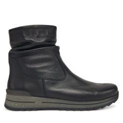 Botki Ara. Czarne botki Ara, bez wzorów, bez obcasa, na płaskiej podeszwie, bez zapięcia. Za 509.99 zł.